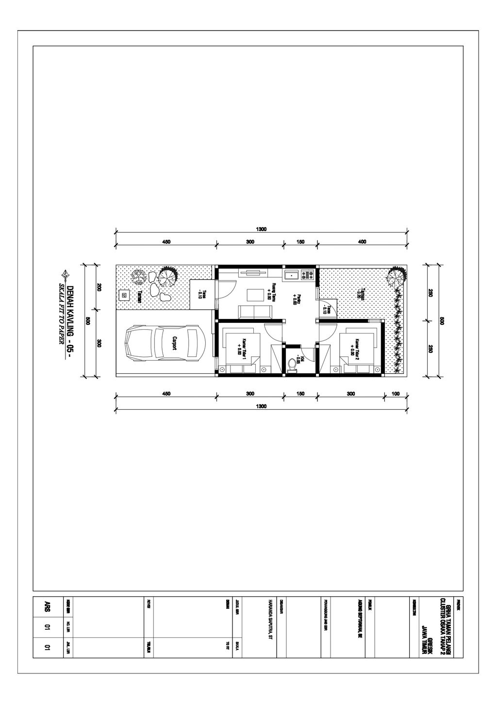 foto denah rumah tipe Osaka 2 kav 5 perumahan GRHA TAMAN PELANGI 2 CLUSTER OSAKA 2