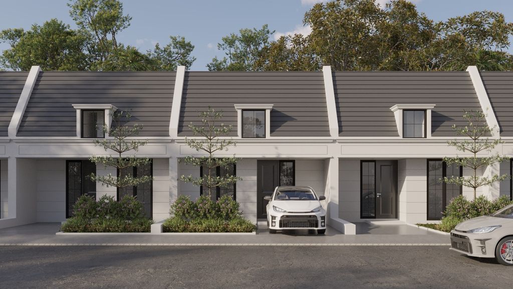 foto tampak rumah tipe BIRKA (27/60) perumahan HARMONI PARK BEKASI