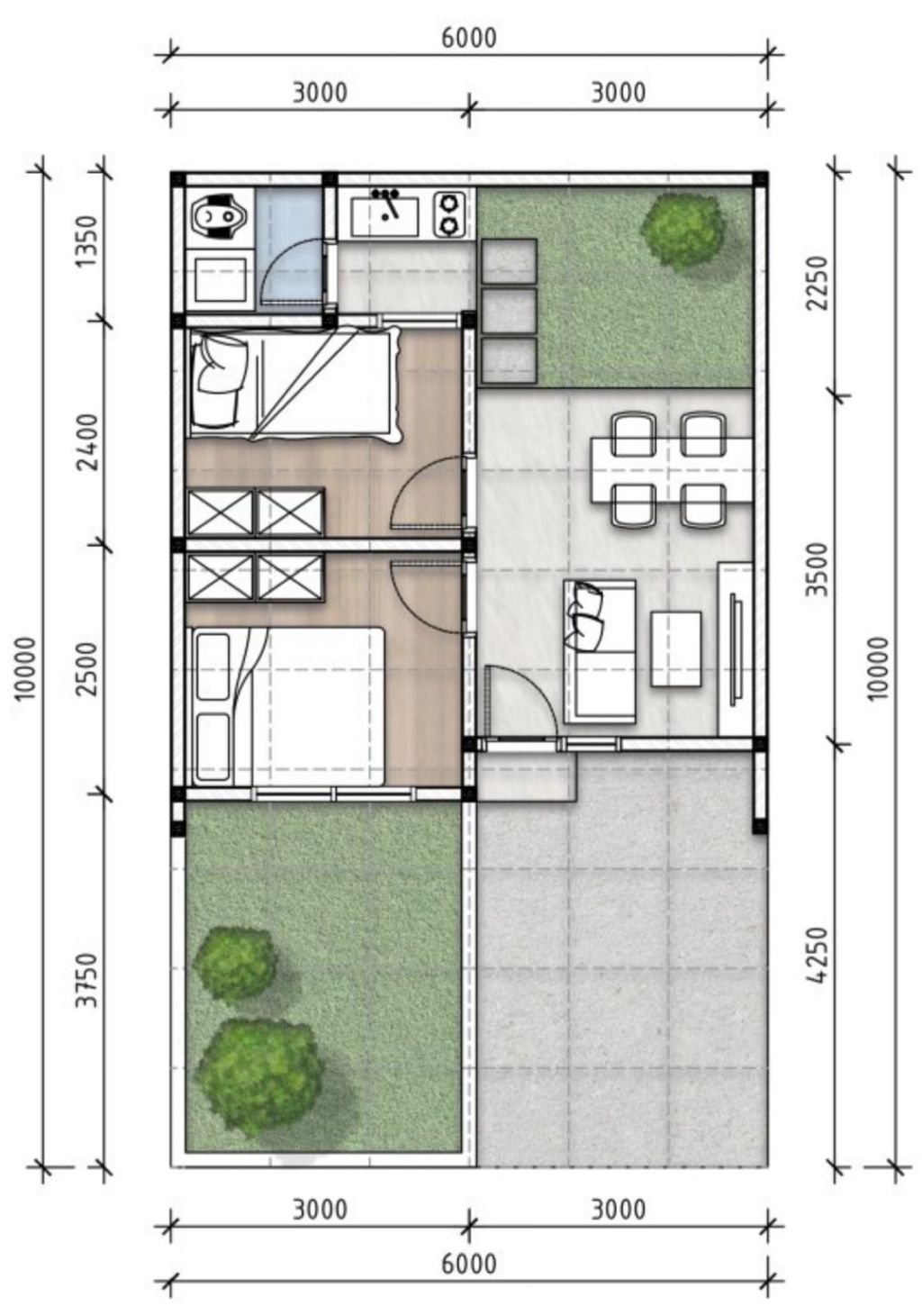 foto denah rumah tipe BIRKA (27/60) perumahan HARMONI PARK BEKASI