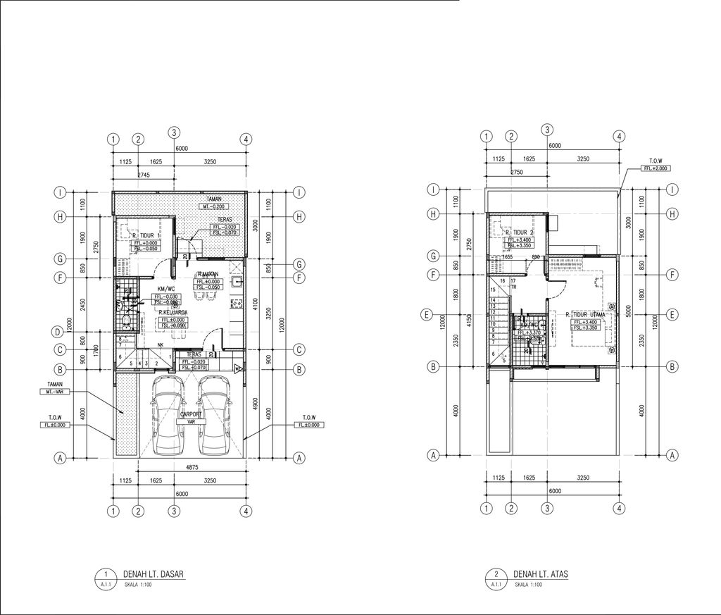 foto denah rumah tipe BARUNA CLUSTER T1 68/108 perumahan PRIME POINT BARUNA