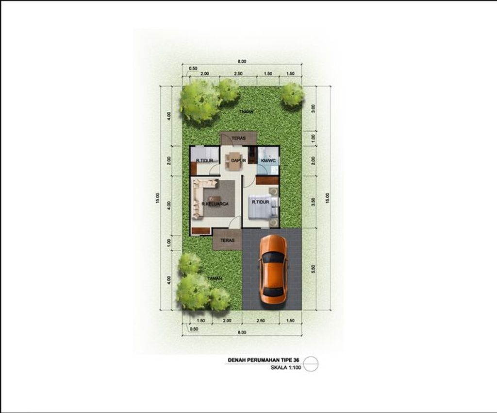 foto denah rumah tipe 36 perumahan Gading Permai Residence