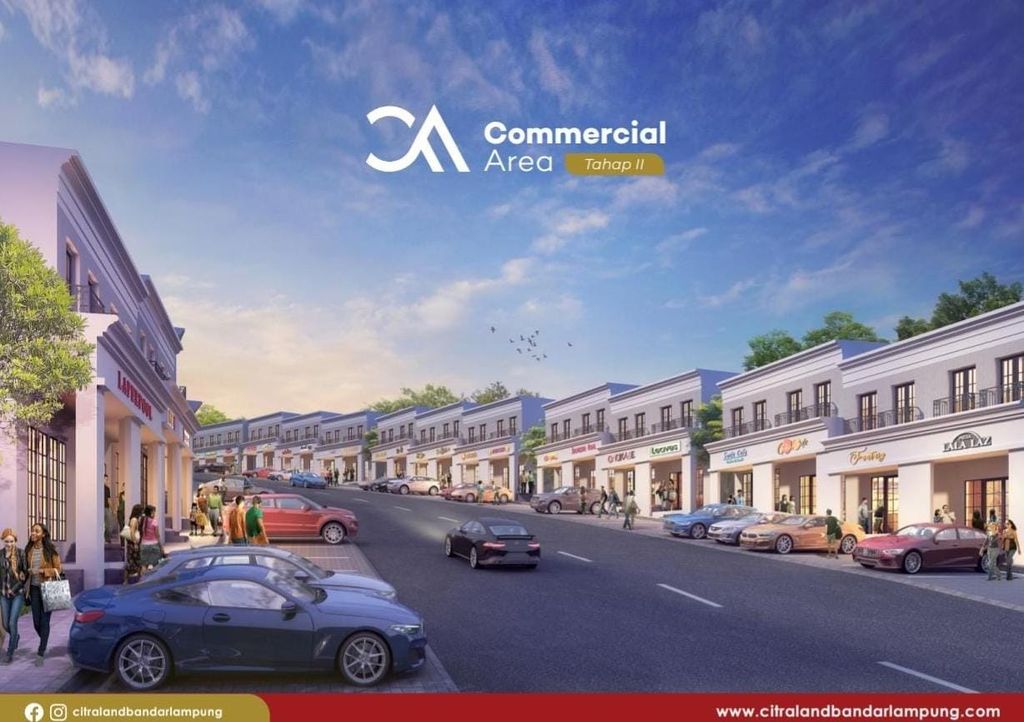 foto tampak rumah tipe COMMERCIAL AREA - TAHAP II - LB 126 perumahan CITRALAND BANDAR LAMPUNG - REVISI II
