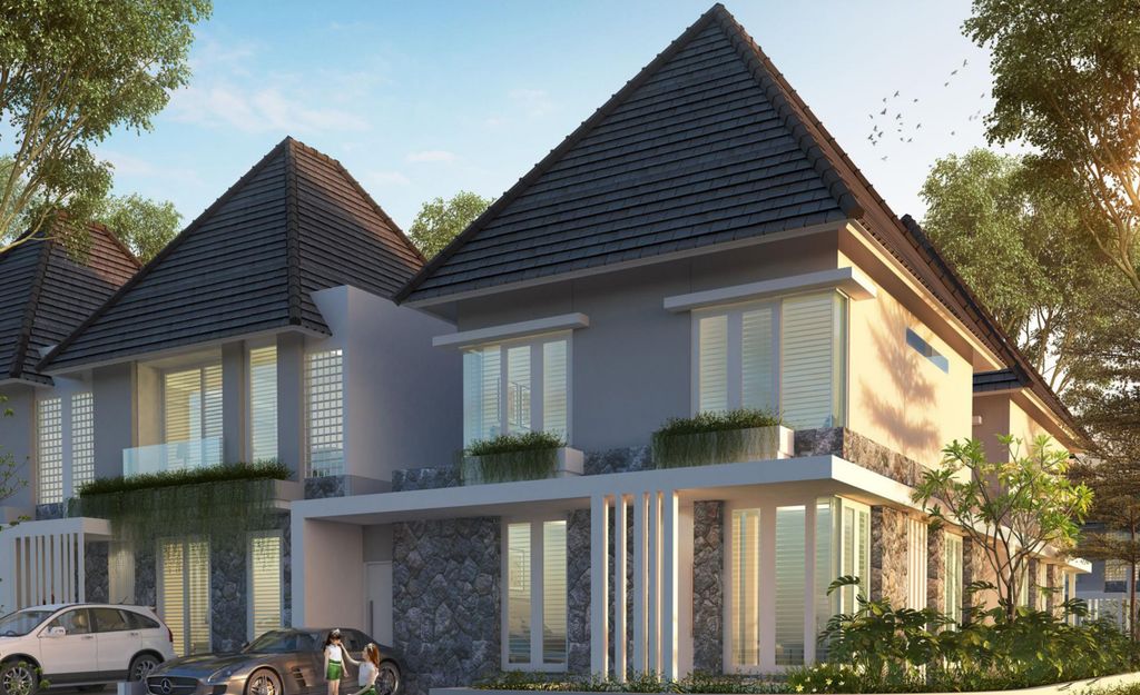 foto tampak rumah tipe ROSEWOOD POJOK perumahan NATURA RESIDENCES