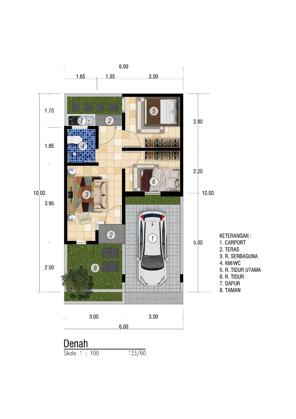 foto denah rumah tipe 36 perumahan Lavanaa View Residence