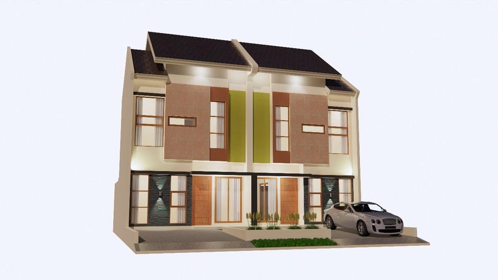 foto tampak rumah tipe 75 perumahan THE GARDENS CIREBON BLOK E