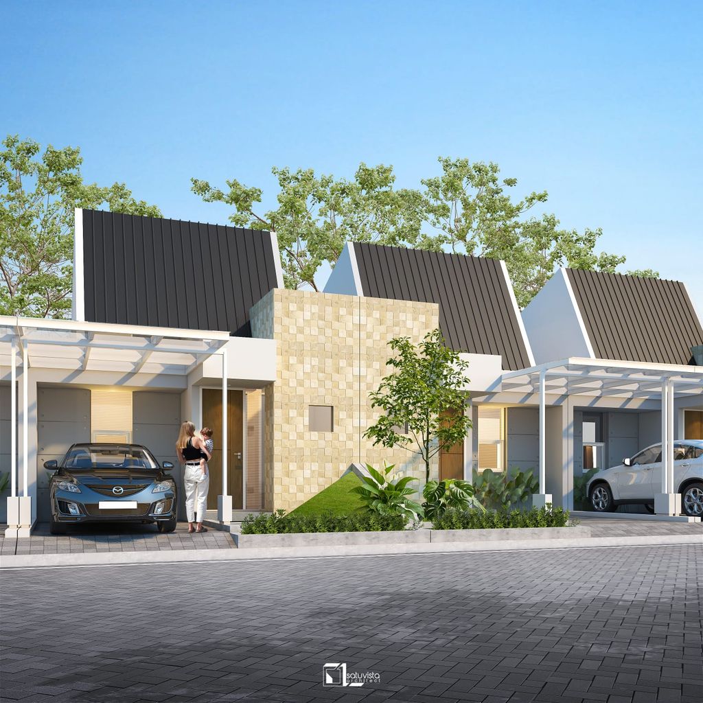 foto tampak rumah tipe 36 perumahan Lavanaa View Residence