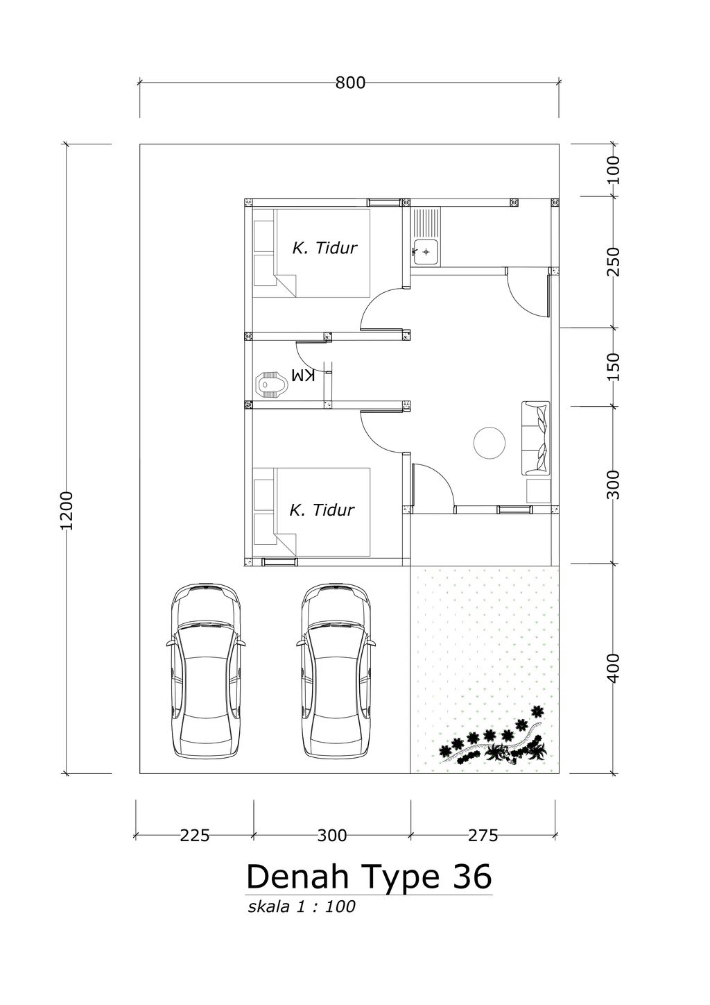 foto denah rumah tipe 36 PMK 60/2023 perumahan Anugrah bestari 2