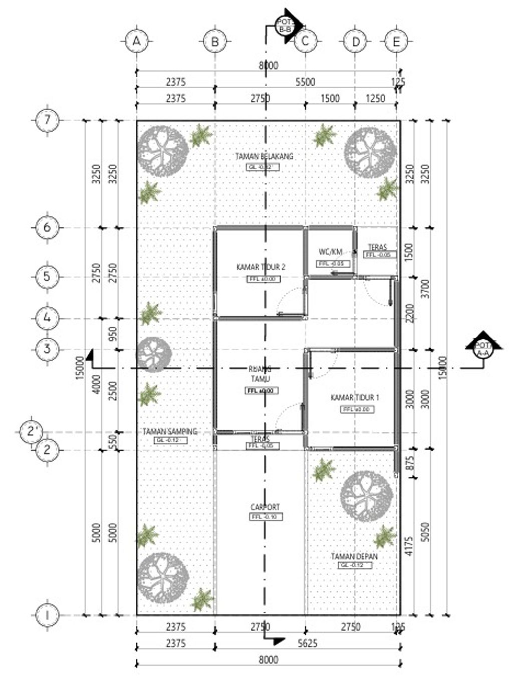 foto denah rumah tipe 36 perumahan PERUMAHAN SUBSIDI PERMATA KBM