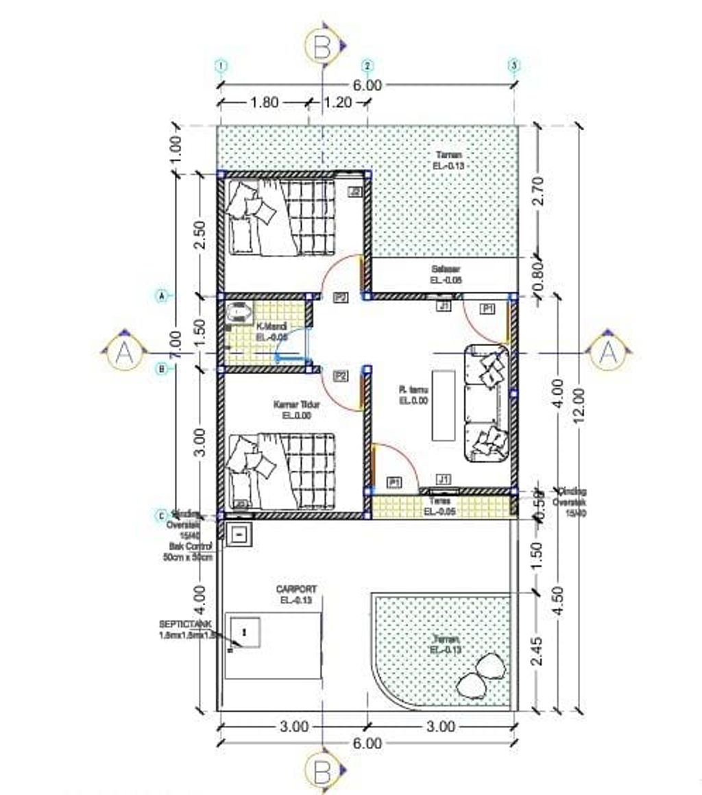 foto denah rumah tipe 36 perumahan BUNGSU SIERRA