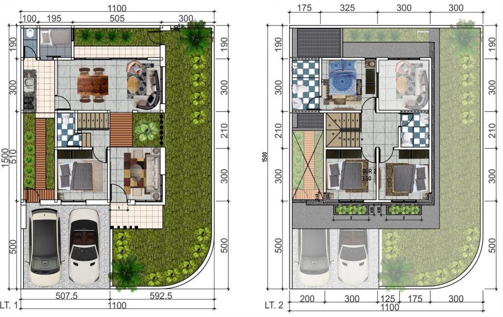 foto denah rumah tipe ROSEWOOD POJOK perumahan NATURA RESIDENCES