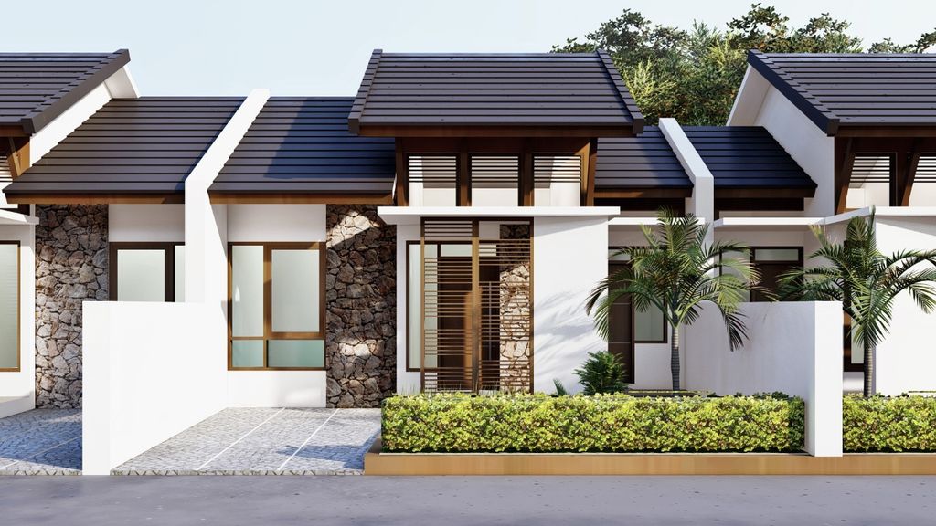 foto tampak rumah tipe ARUNA 50/96 perumahan Graha Arkananta