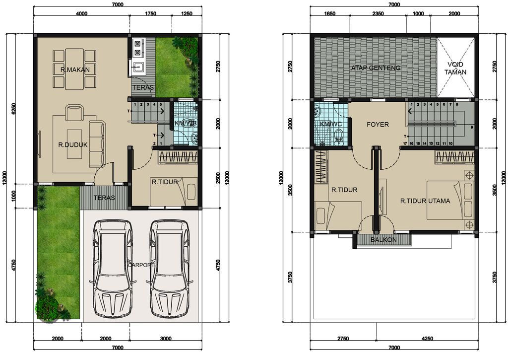 foto denah rumah tipe 84/80 D-6 perumahan KSO PURI CEMPAKA