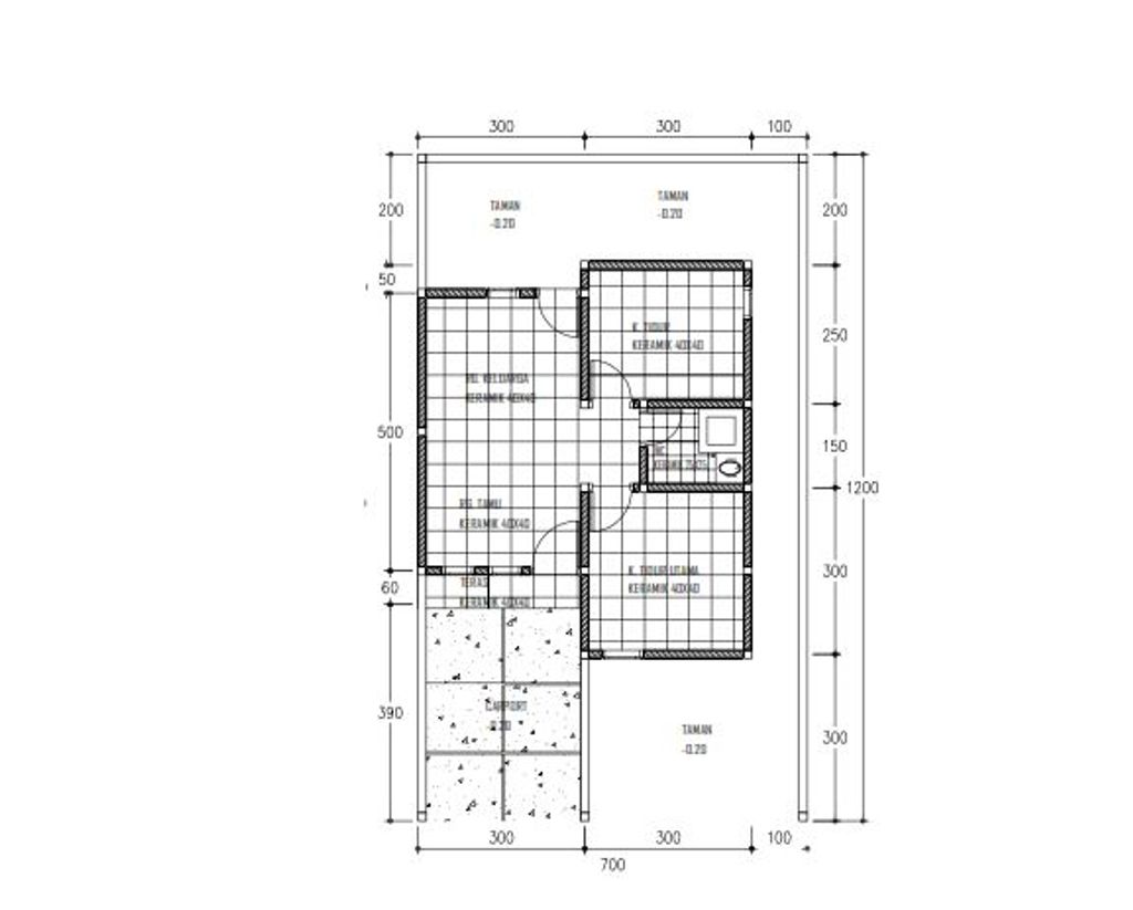 foto denah rumah tipe Zhafirah 36 perumahan Zhafirah Regency