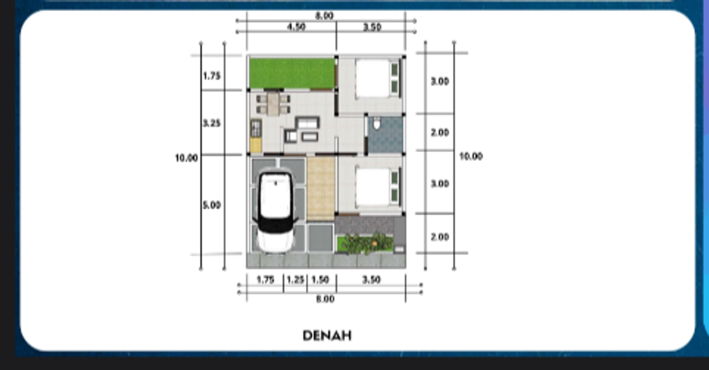 foto denah rumah tipe 45/80 perumahan KALILA RESIDENCE