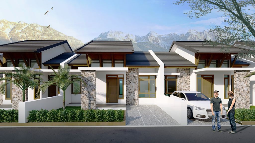 foto tampak rumah tipe ARUNA 50/112 (D14) perumahan Graha Arkananta