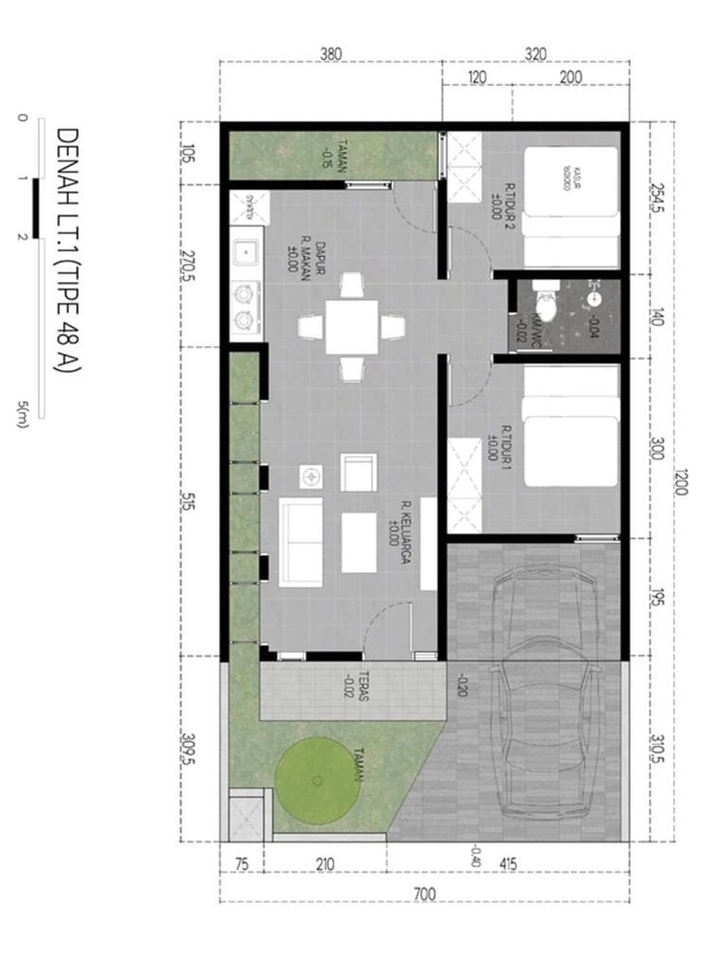 foto denah rumah tipe 48 perumahan Perumahan Saka Regency