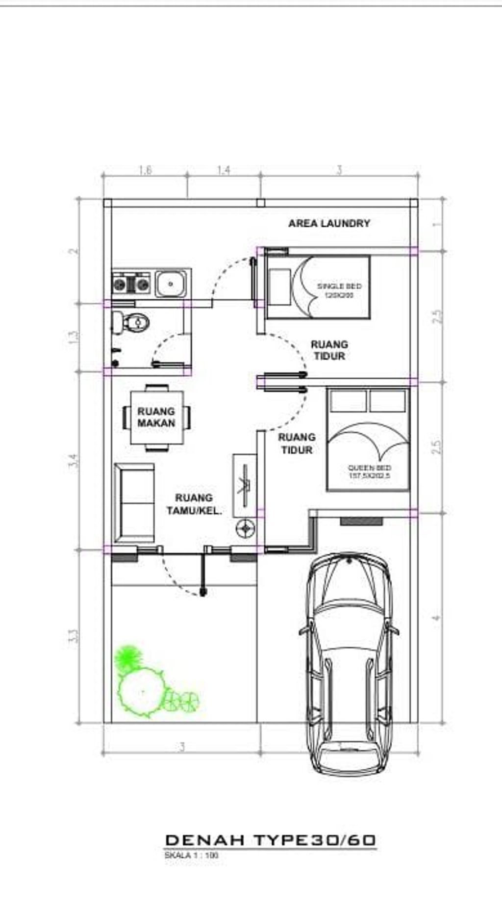 foto denah rumah tipe 30 perumahan BUMI PERMAI RECIDENCE 2