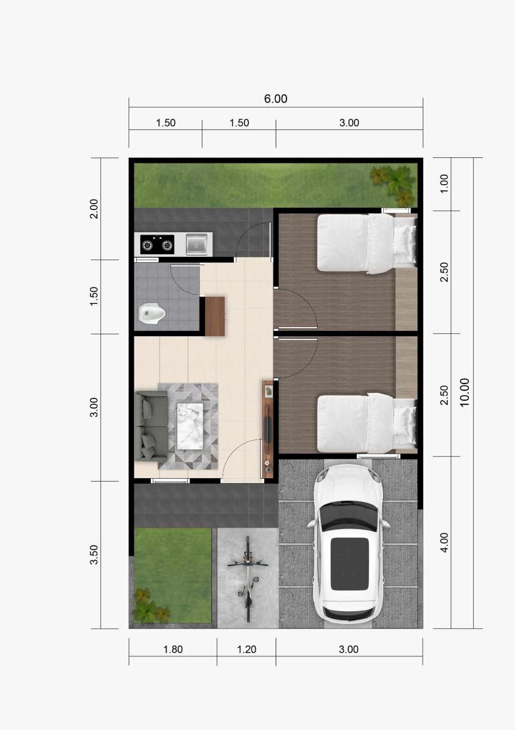 foto denah rumah tipe SUBSIDI perumahan GRIYA ARTHA SUKASARI 2