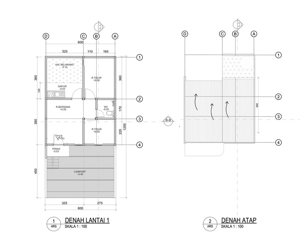 foto denah rumah tipe 36 1 Lantai Kontur 1m (409) perumahan G-Land Padalarang Valley