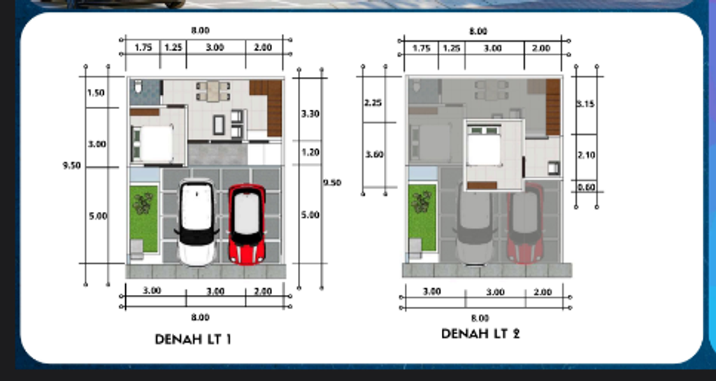 foto denah rumah tipe T 45/76 perumahan KALILA RESIDENCE
