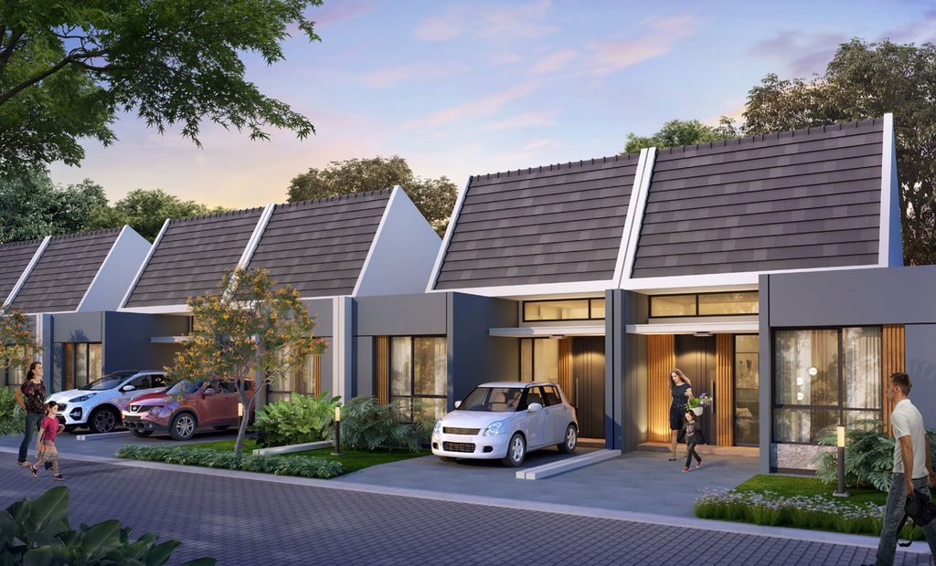 foto tampak rumah tipe NEW EVODIA 180 perumahan Metland Transyogi Cibubur