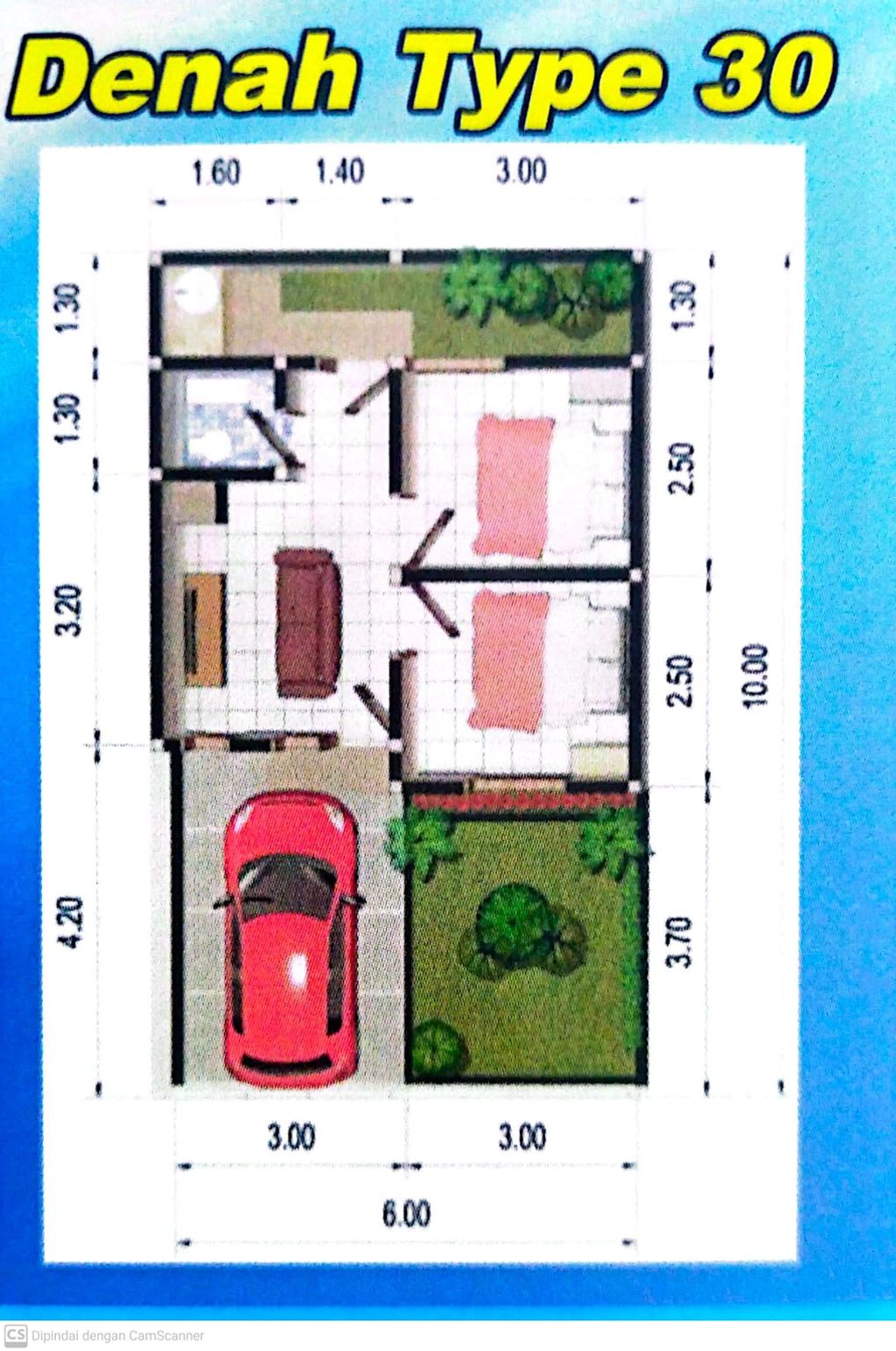 foto denah rumah tipe 30 perumahan ST@IN RESIDENCE SALIT 3