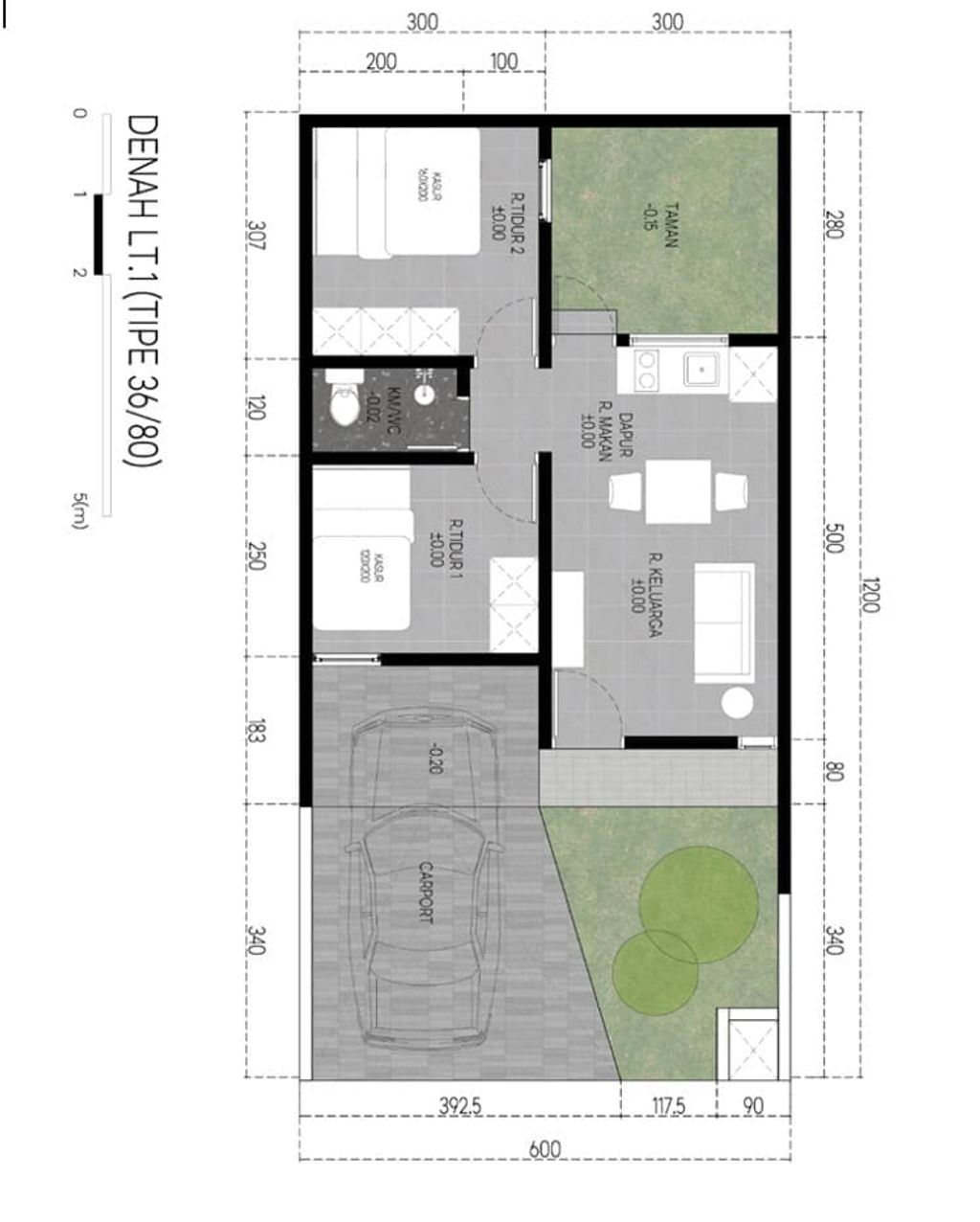 foto denah rumah tipe 36 perumahan Perumahan Saka Regency