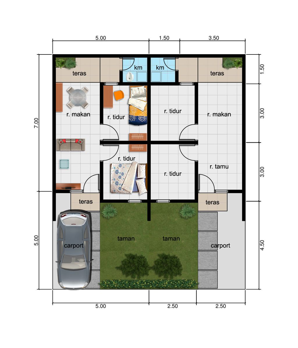 foto denah rumah tipe 36 perumahan WAHANA BABELAN 