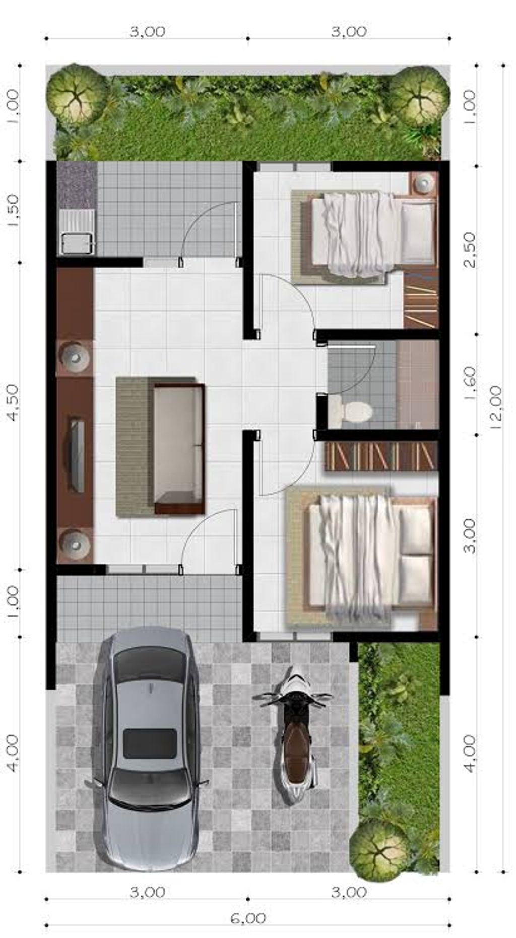 foto denah rumah tipe 42/72 perumahan SEMPU RESIDENCE