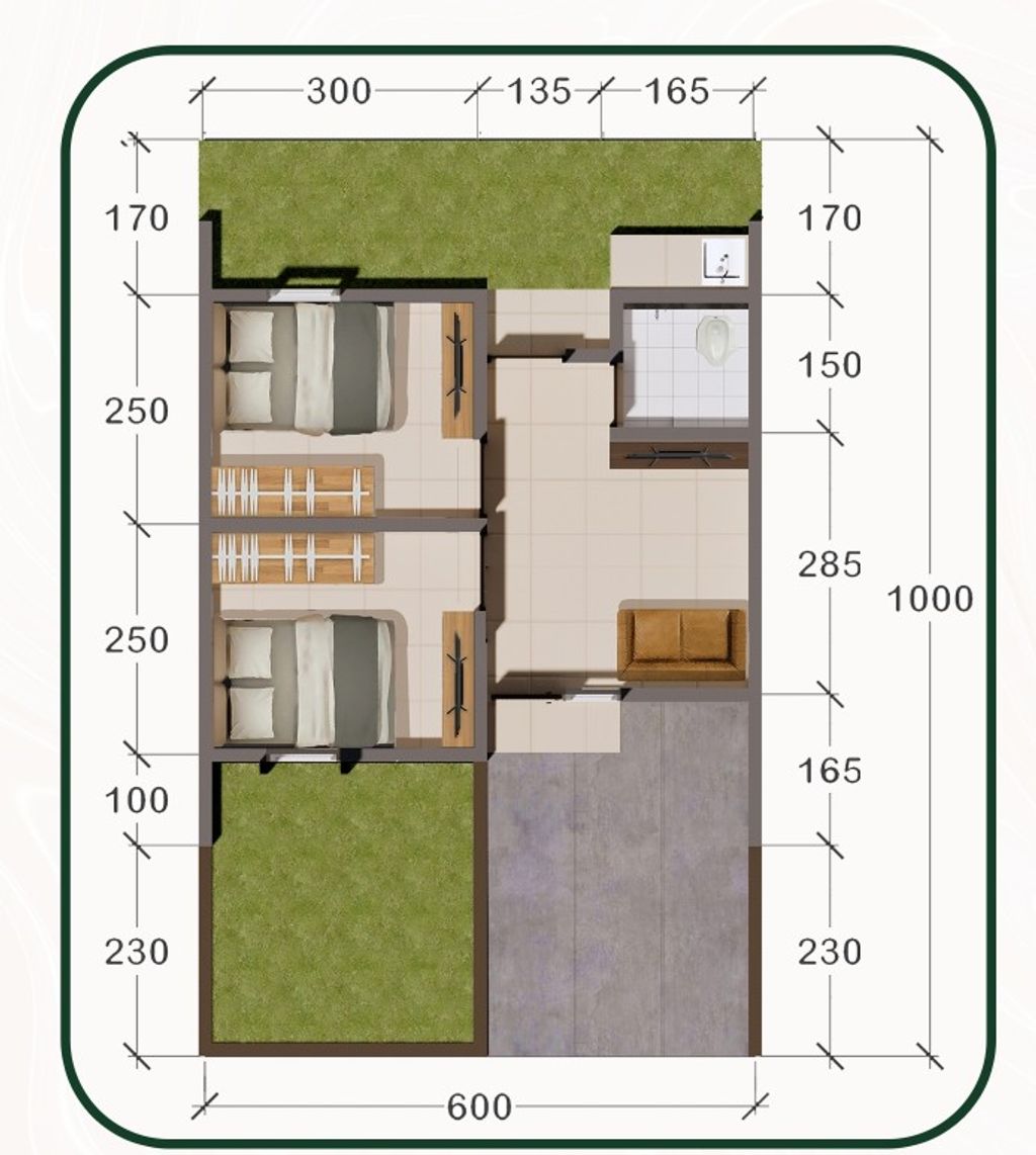 foto denah rumah tipe Subsidi Seruni perumahan Sepang Mountain Residence 2 Seruni