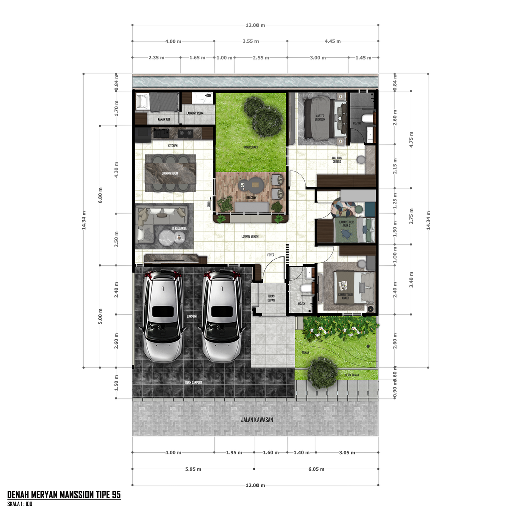 foto denah rumah tipe Cluster Meryan mansion perumahan MERYAN MANSION
