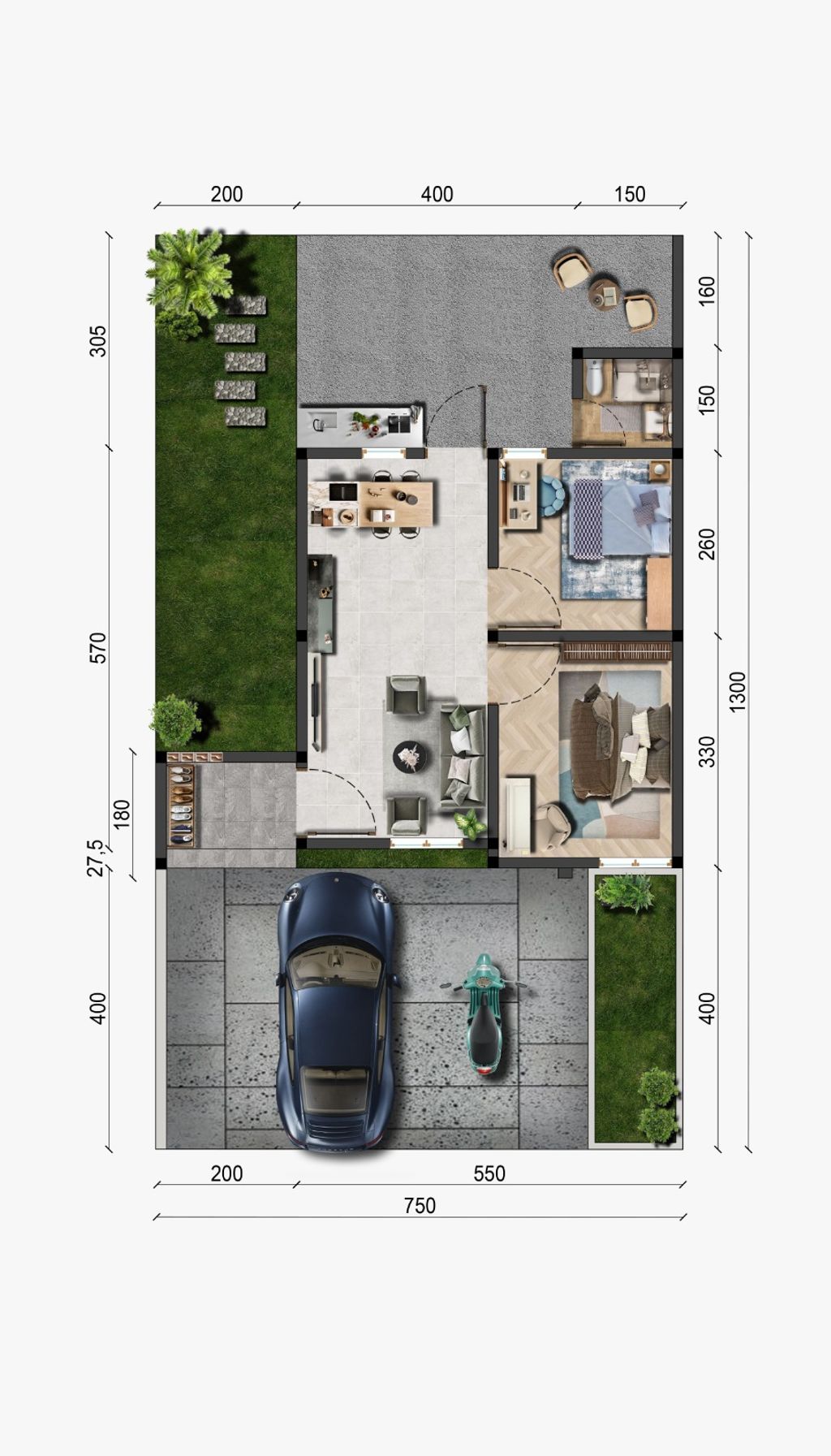 foto denah rumah tipe 36 perumahan NAVA TOWN 2