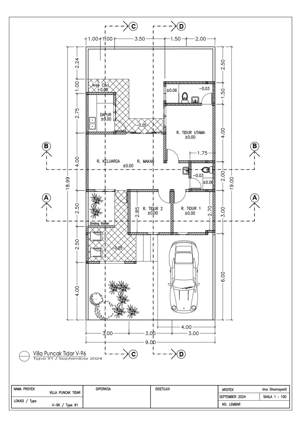 foto denah rumah tipe T.91 /202 perumahan VILLA PUNCAK TIDAR TAHAP 1-4