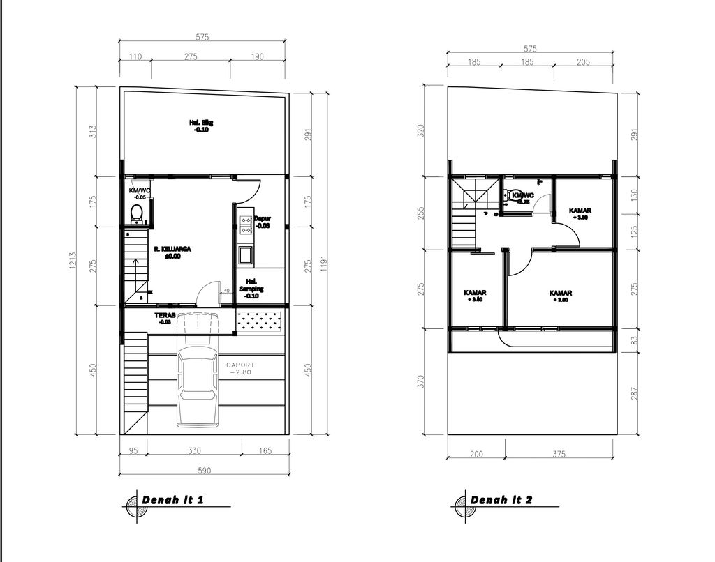 foto denah rumah tipe 50 Compact 3 Kamar HC (544) perumahan G-Land Katapang Residence 1
