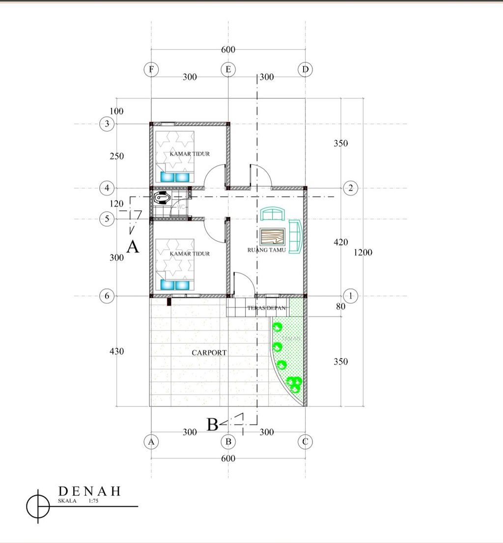 foto denah rumah tipe 36/72 perumahan SARNIA RESIDENCE TAHAP 1