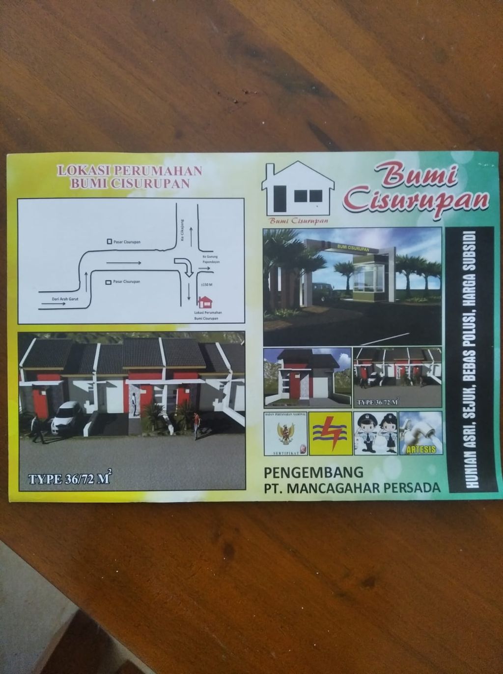 foto denah rumah tipe 36/66 perumahan PURI CISURUPAN