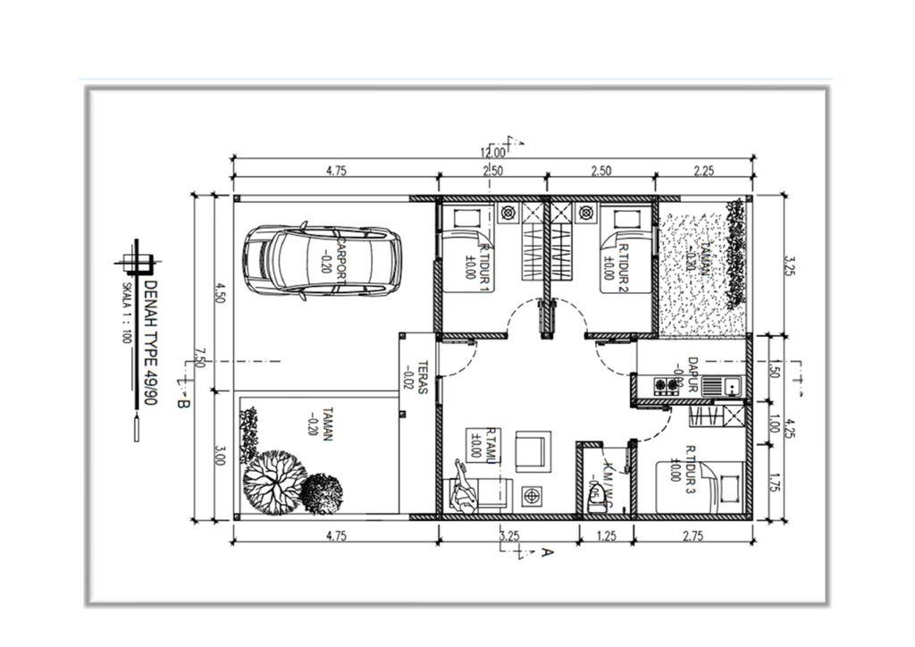foto denah rumah tipe ATHENA PLUS perumahan GRAND SEDATI REGENCY