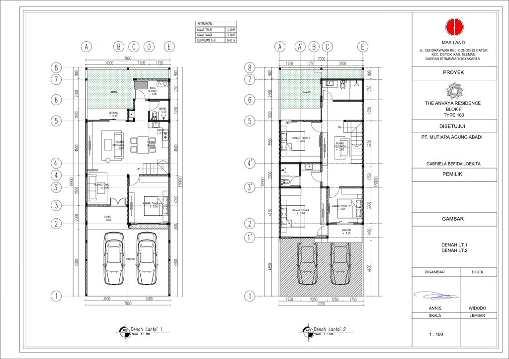 foto denah rumah tipe 160 perumahan The Anvaya Residence