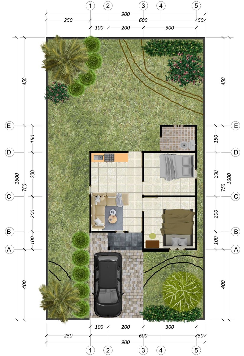 foto denah rumah tipe 36/144 perumahan NEW AGE PANGLIPUR