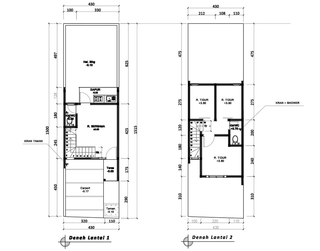 foto denah rumah tipe 50 Compact 3 Kamar HC (446) perumahan Seroja Home Residence 4
