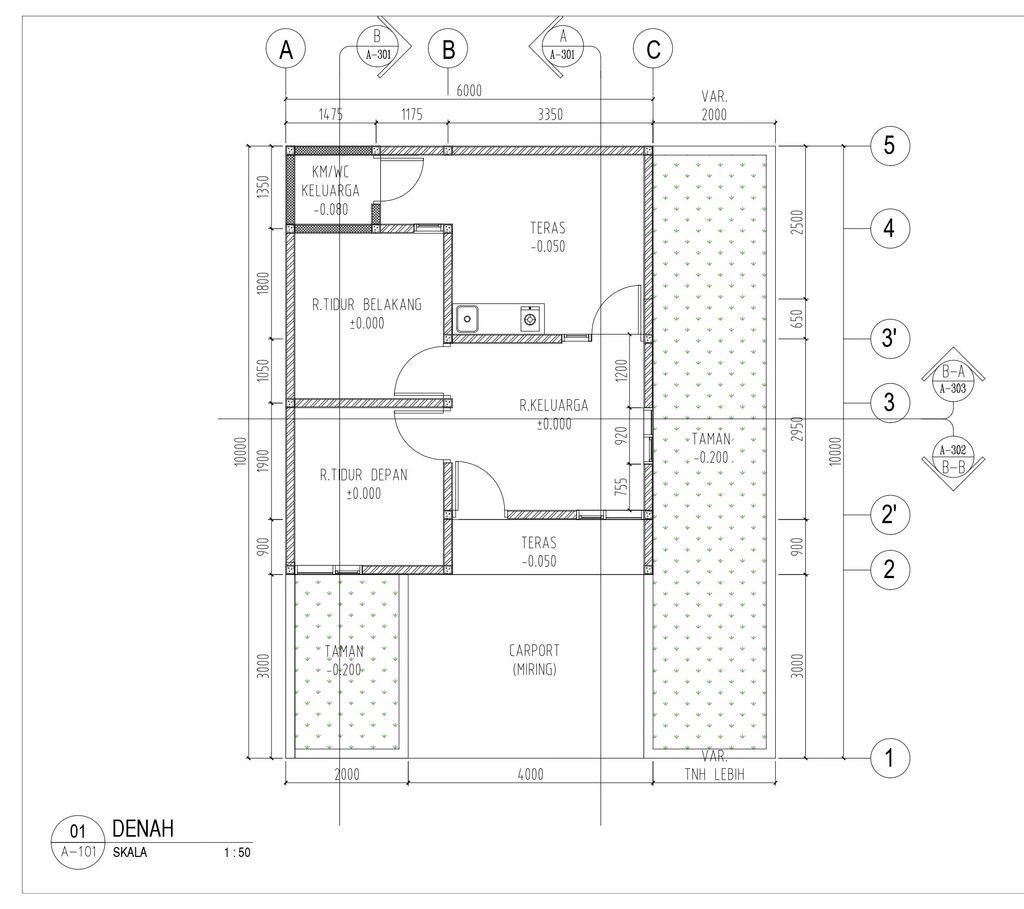 foto denah rumah tipe 35/80 perumahan PARAMA by Sava