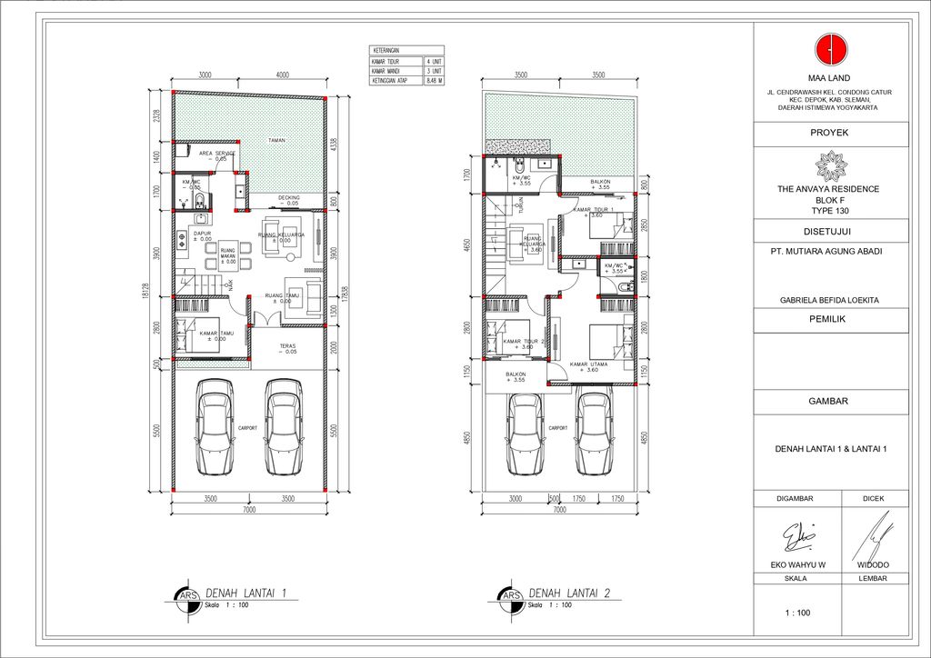 foto denah rumah tipe 130 perumahan The Anvaya Residence
