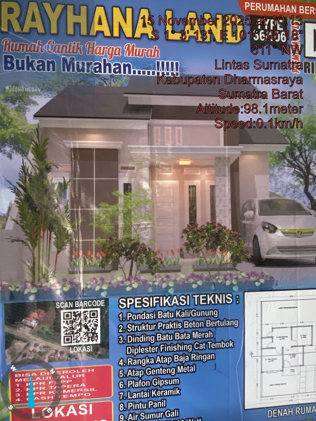 foto contoh rumah perumahan RAYHANA LAND