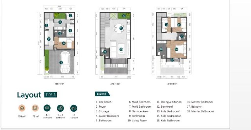 foto denah rumah tipe 94/155 perumahan TERRARUMA BINTARO