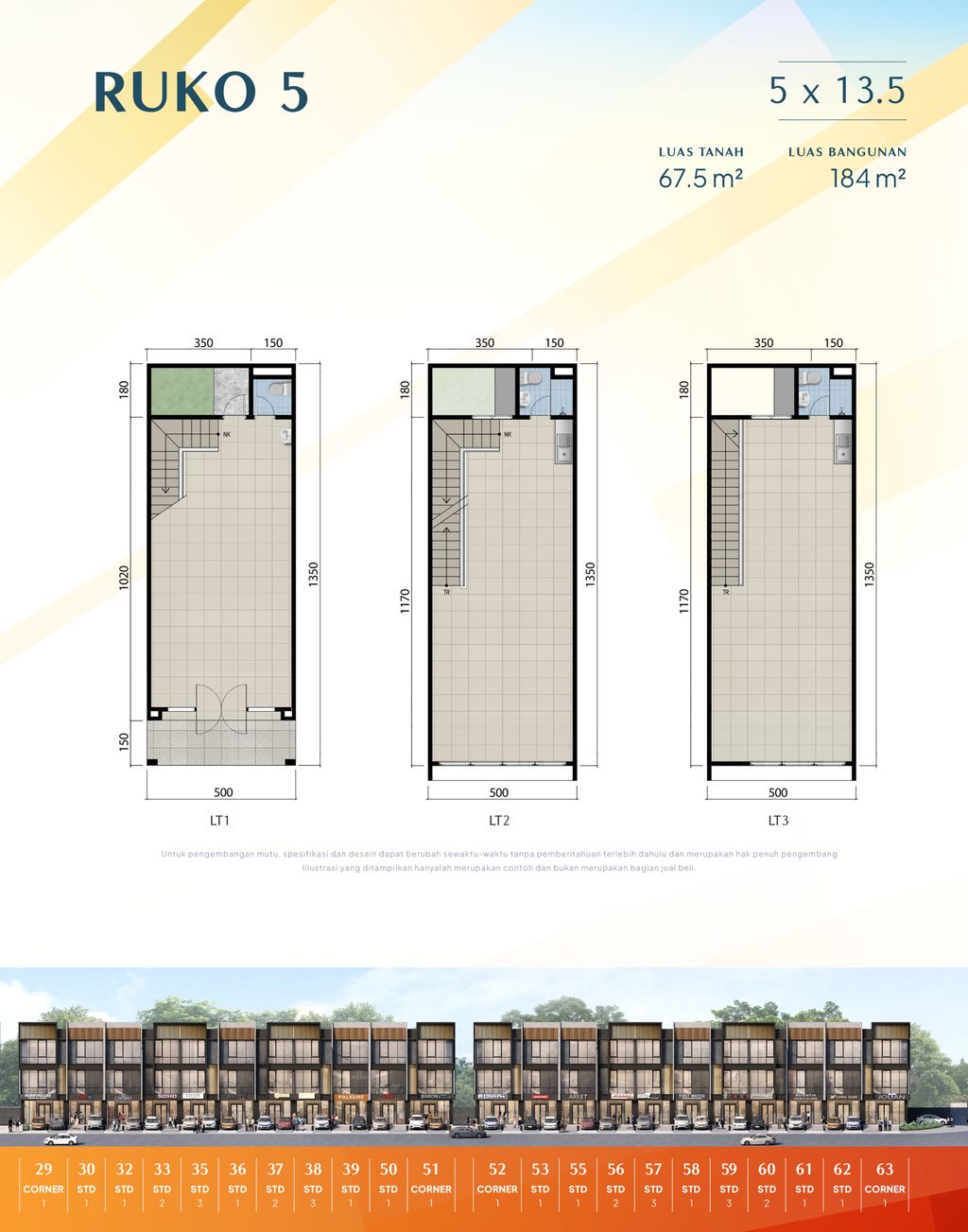 foto denah rumah tipe Ruko 5x13,5 perumahan RUKO CITYHUB