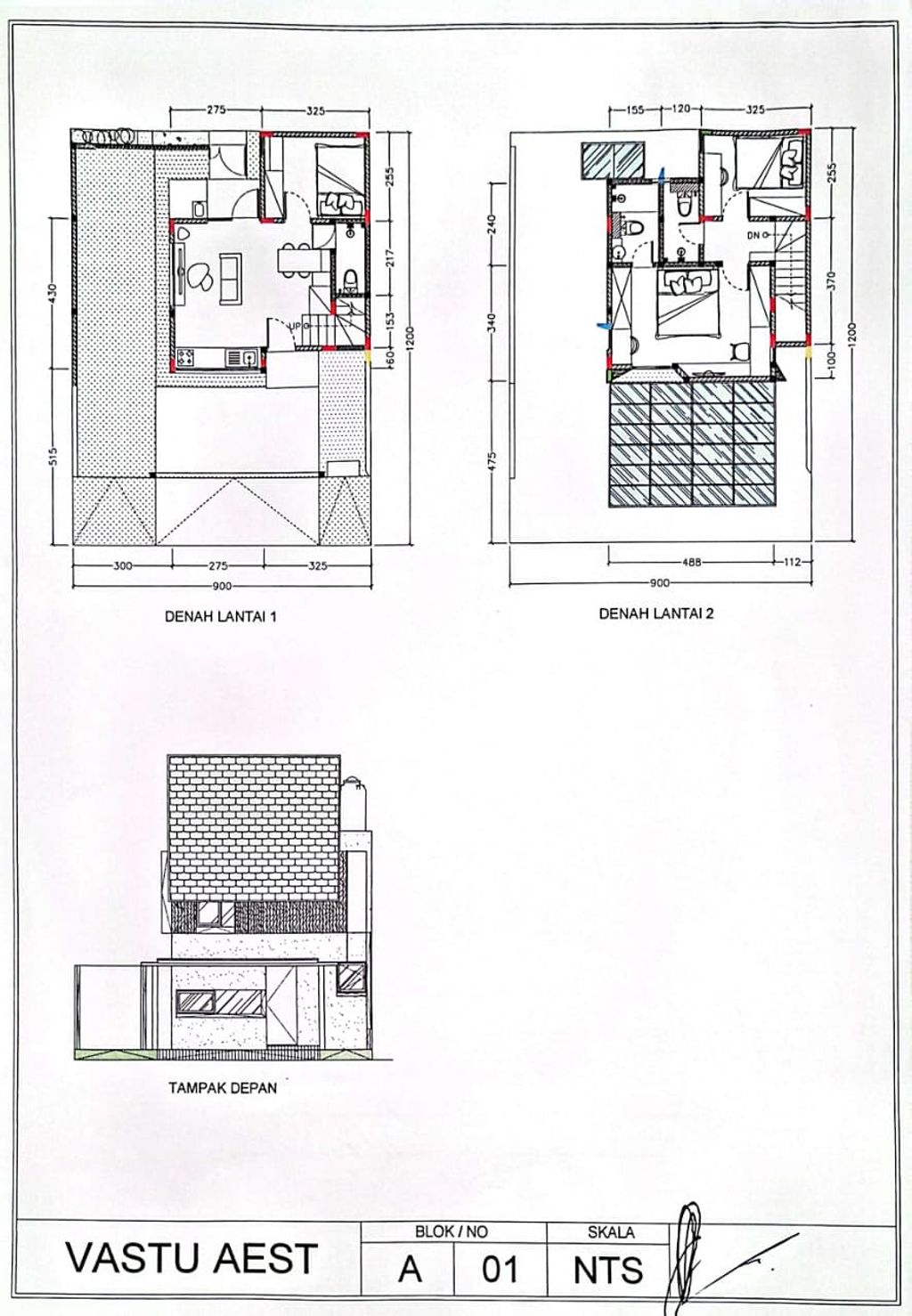 foto denah rumah tipe VAYU perumahan Vastu Aest Semarang