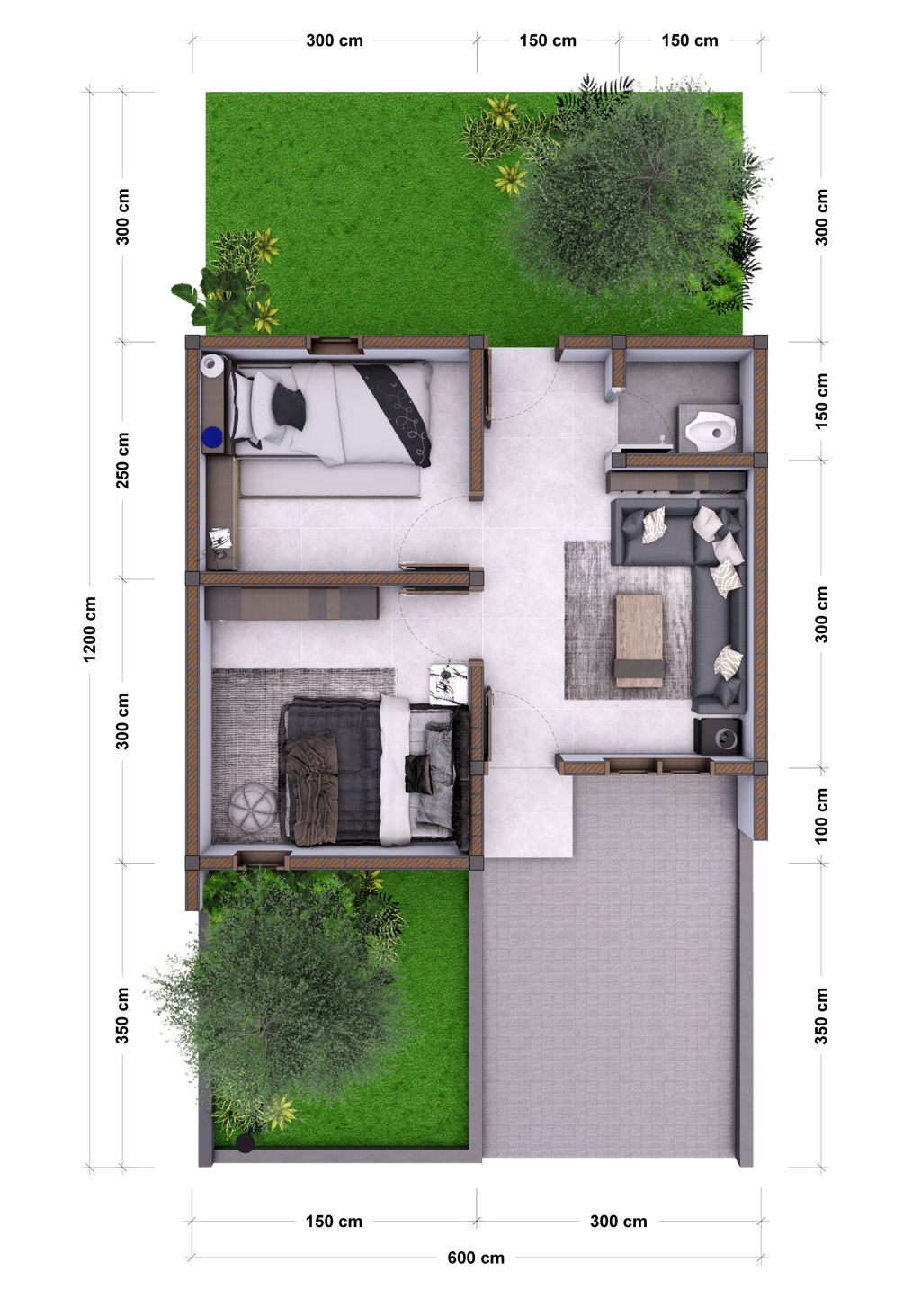 foto denah rumah tipe 30/72 perumahan RACHITA ESTATE TAHAP 4