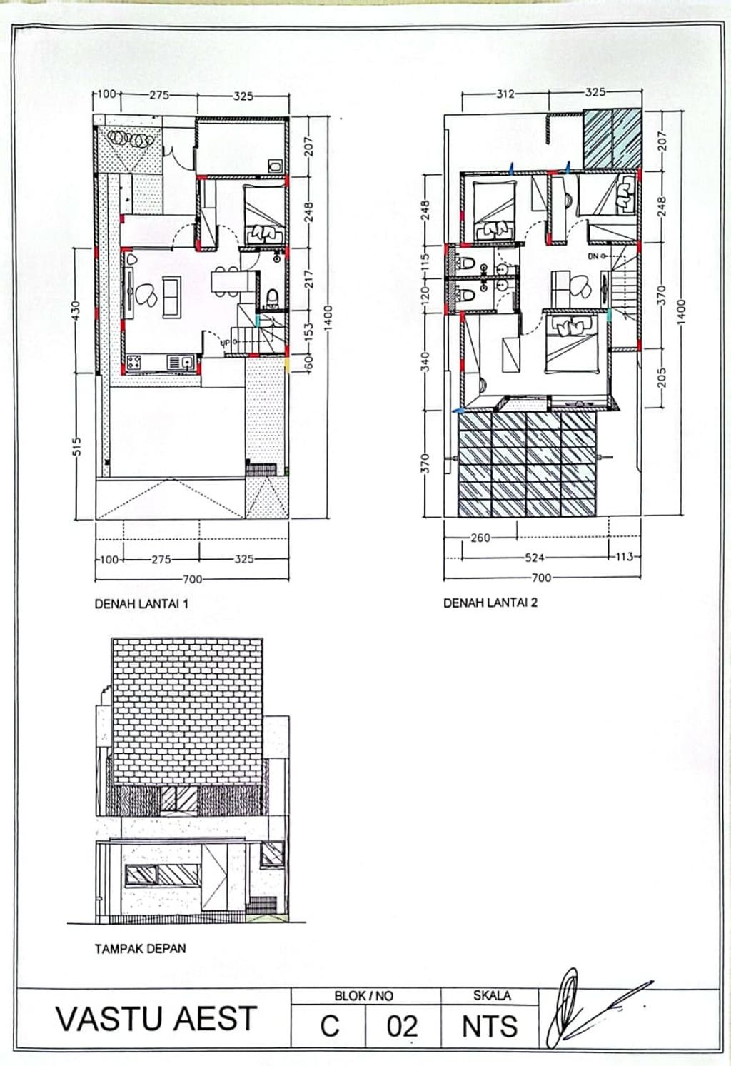 foto denah rumah tipe AKASH perumahan Vastu Aest Semarang