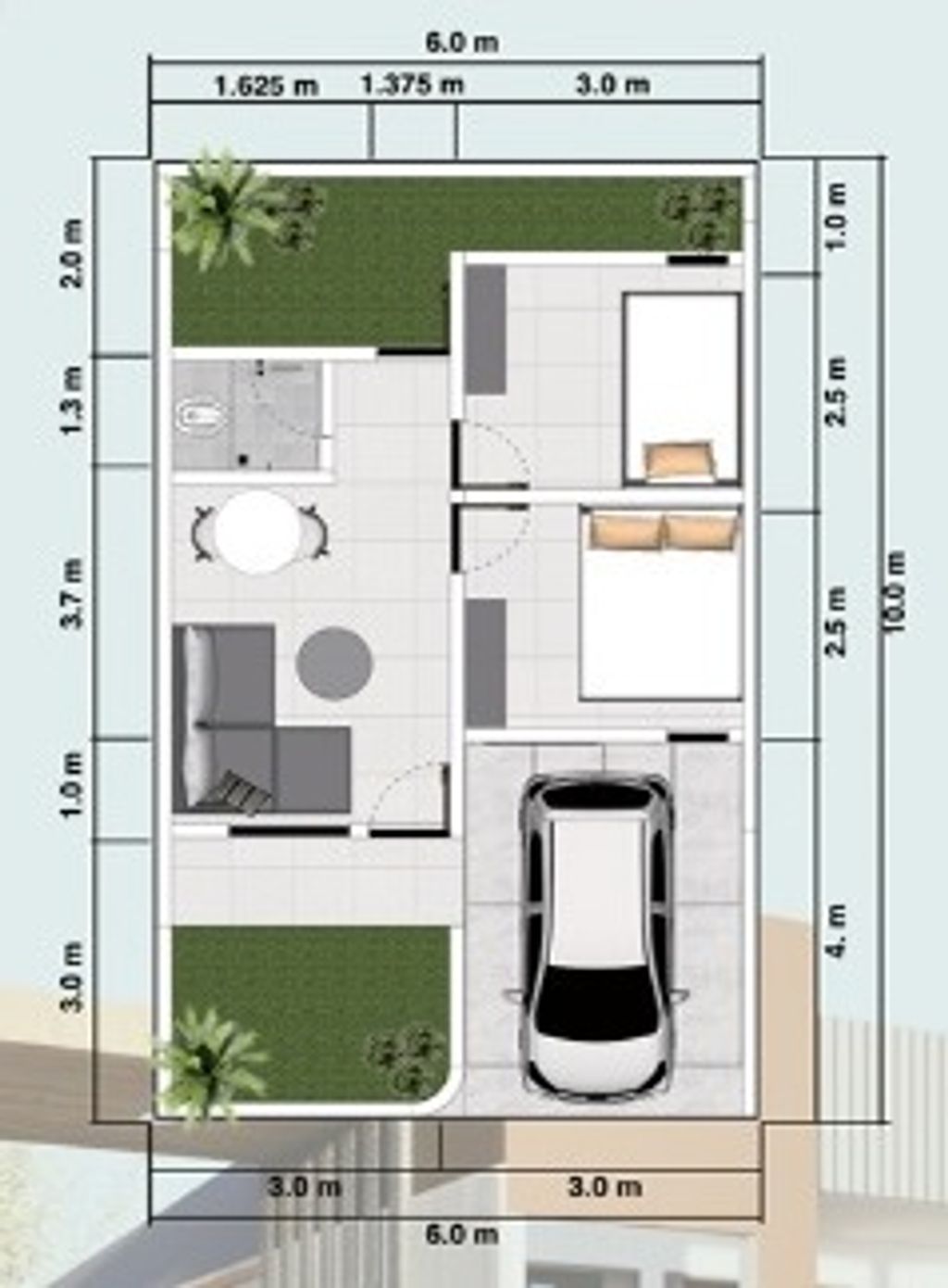 foto denah rumah tipe 30/60 perumahan Safania Residence