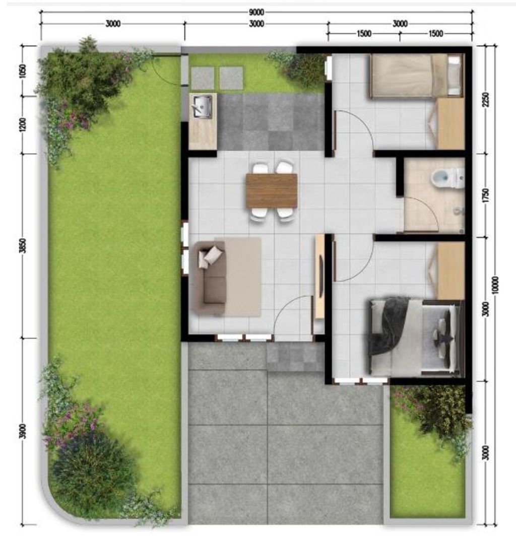 foto denah rumah tipe KOMERSIL 32/90 (BLOK F7) perumahan PURI HARMONI CISOKA 2